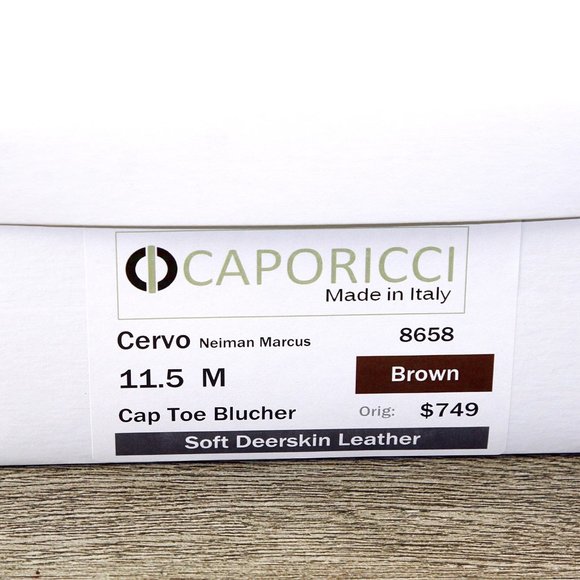 *NEW* $779 Caporicci CERVO 11.5 M Soft Italian Deerskin Leather * new Trees main image 5